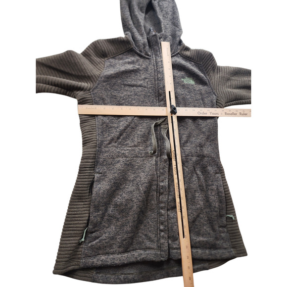 North Face Fleece Jacket Hoodie Womens Medium Hooded Full Zip Hiking Sweatshirt - Picture 8 of 11